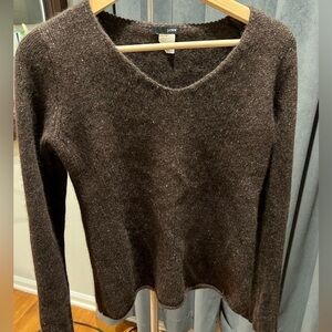 J. Crew marled brown v-neck sweater
